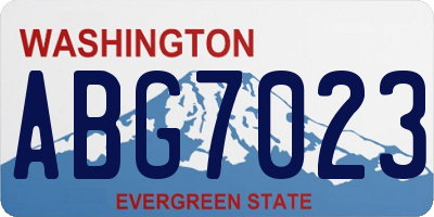 WA license plate ABG7023