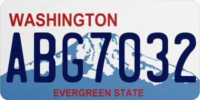 WA license plate ABG7032