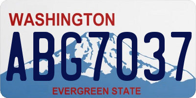 WA license plate ABG7037