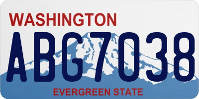 WA license plate ABG7038