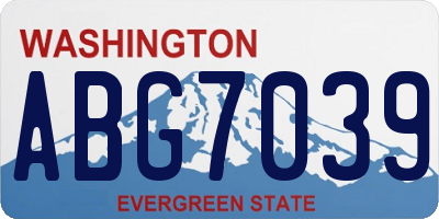 WA license plate ABG7039