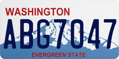 WA license plate ABG7047