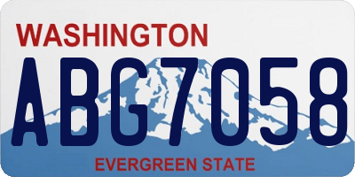 WA license plate ABG7058