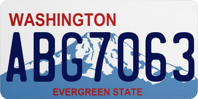 WA license plate ABG7063