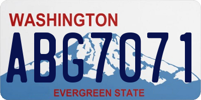 WA license plate ABG7071