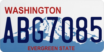 WA license plate ABG7085