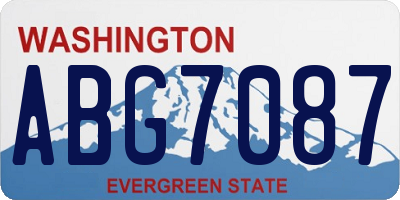 WA license plate ABG7087