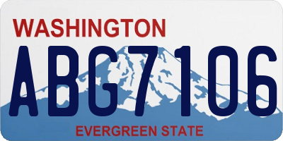 WA license plate ABG7106