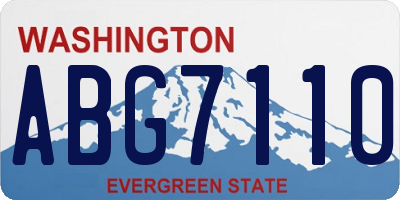 WA license plate ABG7110