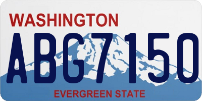 WA license plate ABG7150