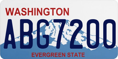 WA license plate ABG7200