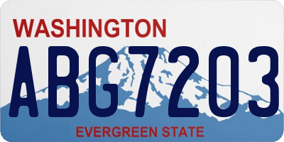 WA license plate ABG7203