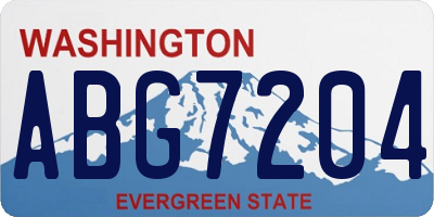 WA license plate ABG7204