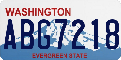 WA license plate ABG7218