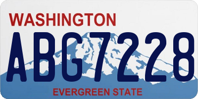 WA license plate ABG7228