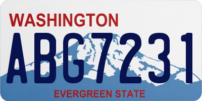 WA license plate ABG7231