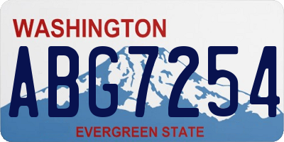 WA license plate ABG7254