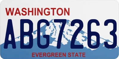 WA license plate ABG7263
