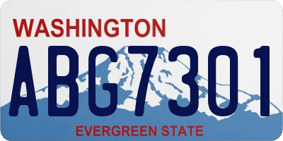 WA license plate ABG7301