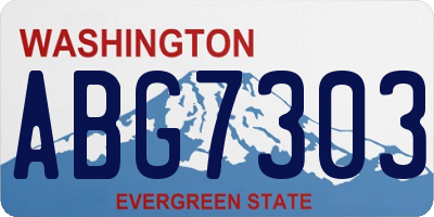 WA license plate ABG7303