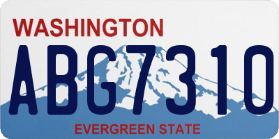 WA license plate ABG7310