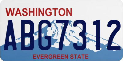 WA license plate ABG7312