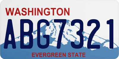 WA license plate ABG7321