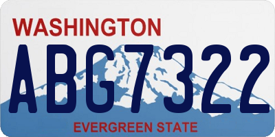 WA license plate ABG7322