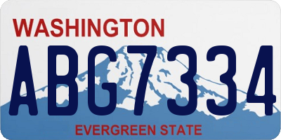 WA license plate ABG7334