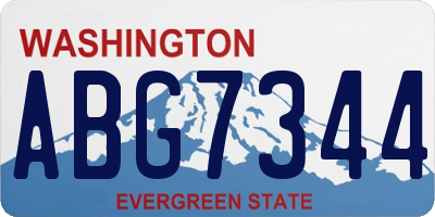 WA license plate ABG7344