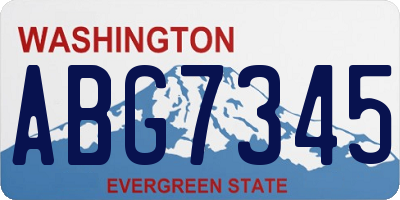 WA license plate ABG7345