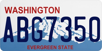 WA license plate ABG7350