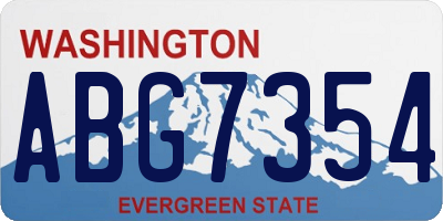 WA license plate ABG7354