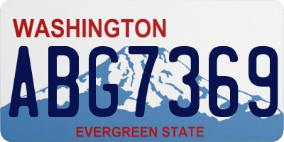 WA license plate ABG7369