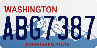 WA license plate ABG7387
