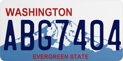 WA license plate ABG7404