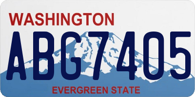 WA license plate ABG7405