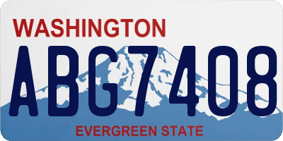 WA license plate ABG7408