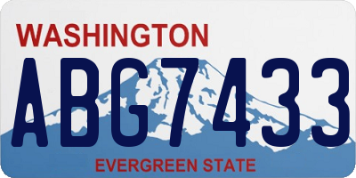 WA license plate ABG7433