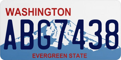 WA license plate ABG7438