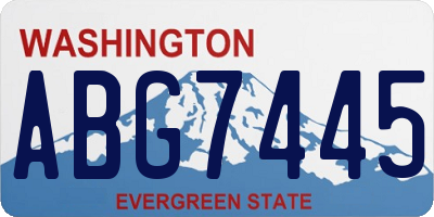 WA license plate ABG7445