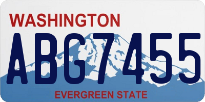 WA license plate ABG7455