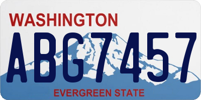WA license plate ABG7457