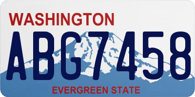 WA license plate ABG7458