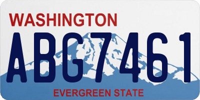 WA license plate ABG7461