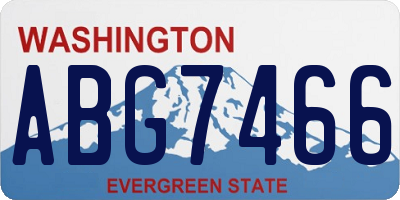 WA license plate ABG7466