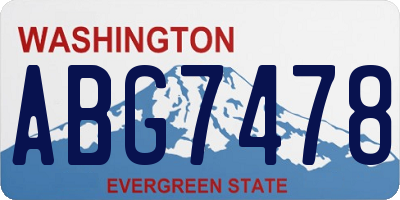 WA license plate ABG7478