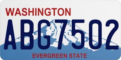 WA license plate ABG7502
