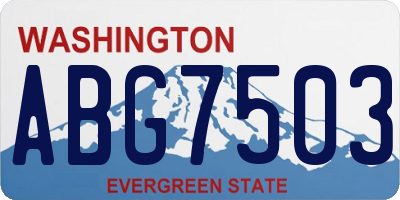 WA license plate ABG7503