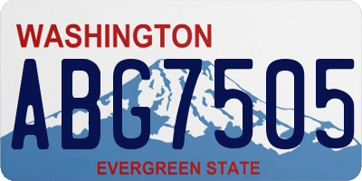 WA license plate ABG7505